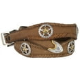 Western Cowboy Texas Ranger Star Conchos Crazy Horse Genuine Leather