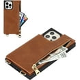 thumbnail image 6 of Crossbody Wallet Case for iPhone 14 Pro Max with Card Slot Holder,iPhone 14 Pro Max Magnetic Flip Folio Purse Case, PU Leather Zipper Handbag with Detachable Lanyard Strap 6.7 Inch (Brown), 6 of 7