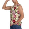 thumbnail image 3 of Lsque Tulips Flowers Print Men's Cotton Blend Sleeveless Muscle Shirts (S-3XL)- Moisture Wicking, Odor Protection, UPF 30+,3X-Large, 3 of 8