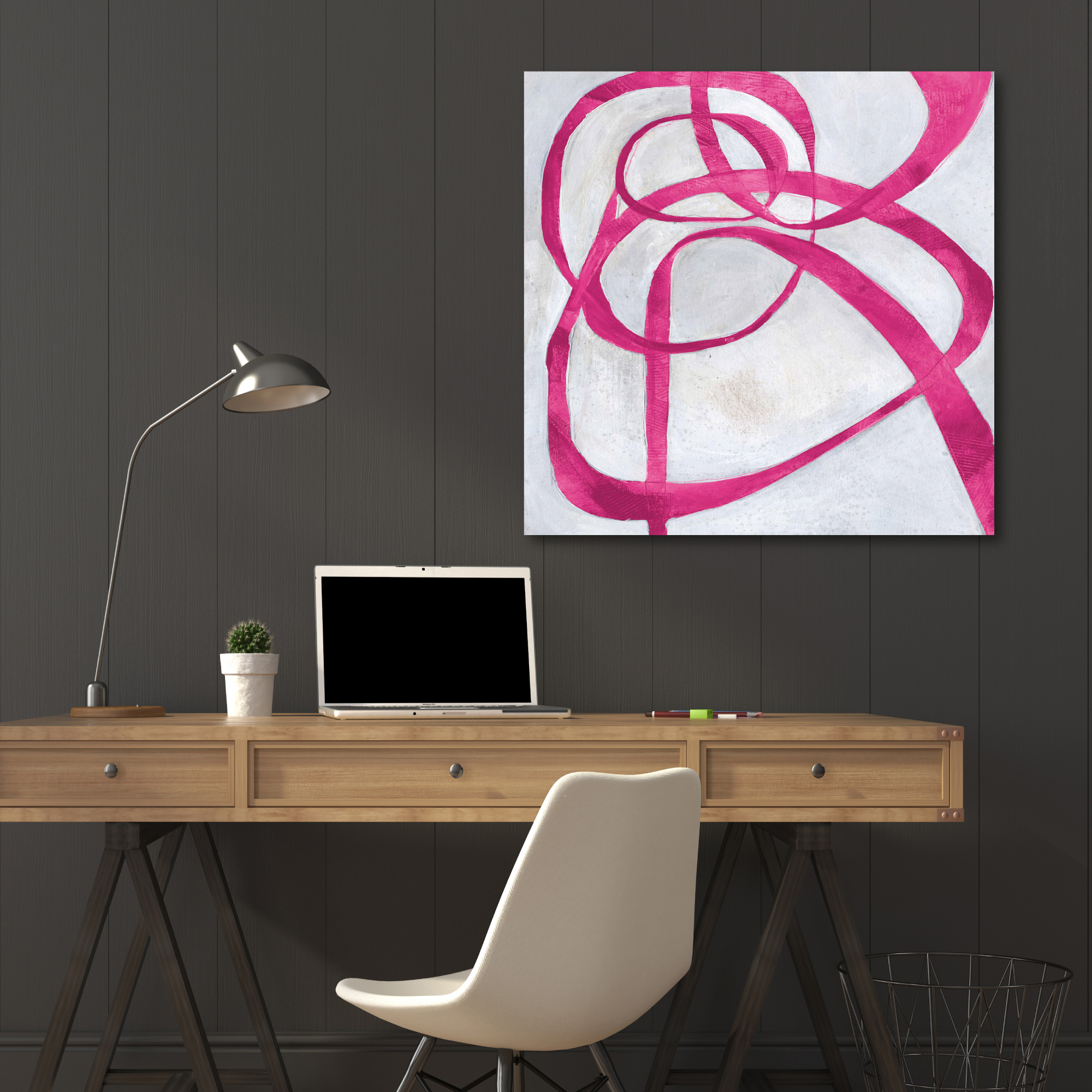 Abstract Magenta Gallery-Wrapped Canvas Wall Art, 16x16