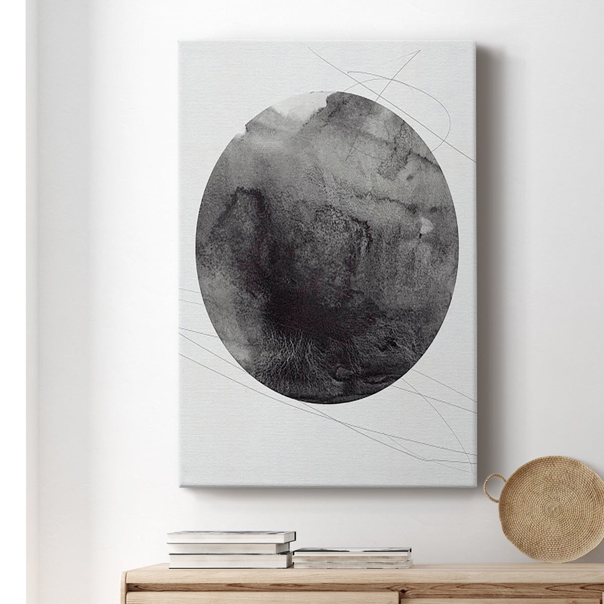 Graphite Moon I Premium Gallery Wrapped Canvas - Ready to Hang