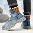 thumbnail image 3 of CORASUN Men's Fleece Lined Warm Snow Boots, Lace-Up High-Top Work Boot | Waterproof Anti-Slip, Lightweight Denim Blue Casual Shoes | Outdoor, Daily & Commuting, 3 of 11