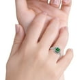 thumbnail image 6 of Princess Cut Oxidized Design Green Emerald CZ Ring 925 Sterling Silver Size 6, 6 of 6
