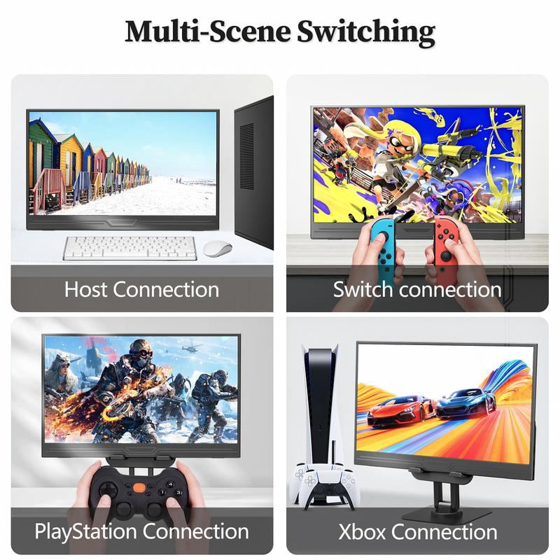 VEOUT Portable Monitor 13.3 inch FHD 1080P IPS FreeSync USB C and HDMI Ultra Slim with Stand for Gaming and Office