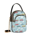 thumbnail image 7 of FORMRS Crossbody Bag for Women Quilted Travel Shoulder Cell Phone Purse with Chain Strap Handbag, Blue Trains Pattern, 7 of 7
