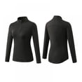 thumbnail image 2 of Women Long Sleeve UPF 50+ Athletic Yoga T-Shirts Thumb Hole Workout Quarter Zip Pullover Running Jacket S-XXL, 2 of 7