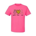 thumbnail image 3 of Peace Love Breast Cancer Awareness Breast Cancer Awareness Men's Graphic T-Shirt, Neon Pink, 4X-Large, 3 of 5