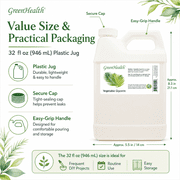GreenHealth Vegetable Glycerin Carrier Oil Plastic Jug with Cap 32 Fl Oz