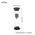 thumbnail image 2 of Uxcell 2 Minute Sand Timer, 4pack Small Sandy Clock, Count Down Sand Glass Black, 2 of 5