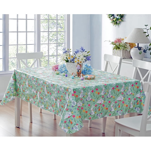 Mantel Newbridge de Pascua con forma de conejo en forma de cola de algodón, 132 x 178 cm