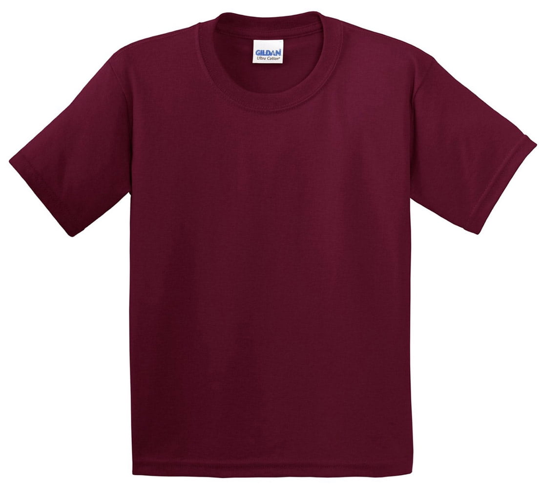 Gildan 2000B Pure Cotton Youth T-Shirt -Maroon-Large - Walmart.com