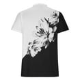 thumbnail image 4 of Cyber&Monday Deals Dyegold Womens Tops Dressy Casual Summer Women's Summer Tops Casual Ruffle Pleated Front Tunics Blouses Floral Print Short Sleeve Round Neck Loose T Shirts, 4 of 5