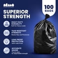 thumbnail image 5 of Plasticplace 55 Gallon Trash Bags │1.5 Mil │ Black Garbage Can Liners Compatible with Rubbermaid│ 40" x 50" (100 Count), 5 of 9