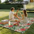 thumbnail image 4 of Tropical Botanical Outdoor Rug for Patio/Deck/Porch, Non-Slip Large Area Rug 4 x 6 Ft, Summer Red Pink Floral Botanical Indoor Outdoor Rugs Washable Area Rugs, Reversible Camping Rug Carpet Runner, 4 of 8