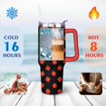 thumbnail image 4 of 40oz Cute Red Strawberry Stainless Steel Flip Straw Tumbler Spill Proof Travel Cup Double Wall Vacuum Insulated Coffee Mug with Top Handle, 4 of 6