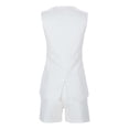 thumbnail image 4 of Women Shorts Sets Outfits Business Casual Sleeveless Solid Slit Vest And Shorts Spring Chic Suit Summer Outfits For Women White L, 4 of 6
