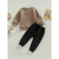 thumbnail image 4 of Fortune Autumn Toddler Boy Clothes Set Letter Print Sweatshirt+Solid Color Trousers, 4 of 9