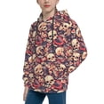 thumbnail image 2 of Lsque Skull rock record artist Patten Youth Hoodie Sweatshirt Pullover with Kangaroo Pocket Boys and Girls Hoodie Warm Hoodie for Kids-Medium, 2 of 6