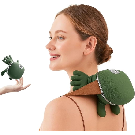 2026 Upgrade 4D Wireless Massager,Heated Neck and Back Massager,Neck Massager with Heat with Heat,Three Massage Modes,Adjustable,for Necks,Back,Shoulders,Legs (Green*1Pcs)