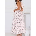 thumbnail image 6 of Hirigin Store Women Long Dress Heart Print Tie-Up Halter Neck Sleeveless Dress Summer Fashion Casual A-line Dress, 6 of 8