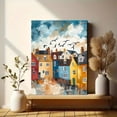 thumbnail image 6 of Coastal Houses Canvas Wall Art，Suitable for Living Room，Bedroom，Bathroom，Kitchen，Office Decoration., 6 of 8