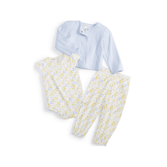 First Impressions Baby Girls Cardigan, Bodysuit and Pants, 3 Piece Set,