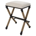 thumbnail image 6 of Uttermost Firth 28" Coastal Iron and Fabric Counter Stool in Beige and Natural, 6 of 7