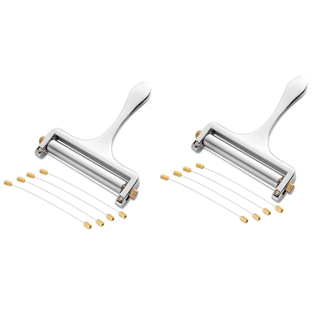 2X Cortadora de Queso, Cortadora de Queso Pesado de Grosor Ajustable con Alambre para Quesos Blandos Y Semiduros -4 Alambre de Corte Incluido