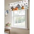 thumbnail image 4 of Fall Orange Plaid Pumpkin Valances for Windows It's Fall Y'all Maple Leaf Harvest Thanksgiving Kitchen Valance Curtain Rod Pocket Small Curtains for Cafe Bathroom Laundry Basement 42" x 12", 4 of 8