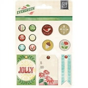Basic Grey Evergreen Mixed Brads 13/Pkg