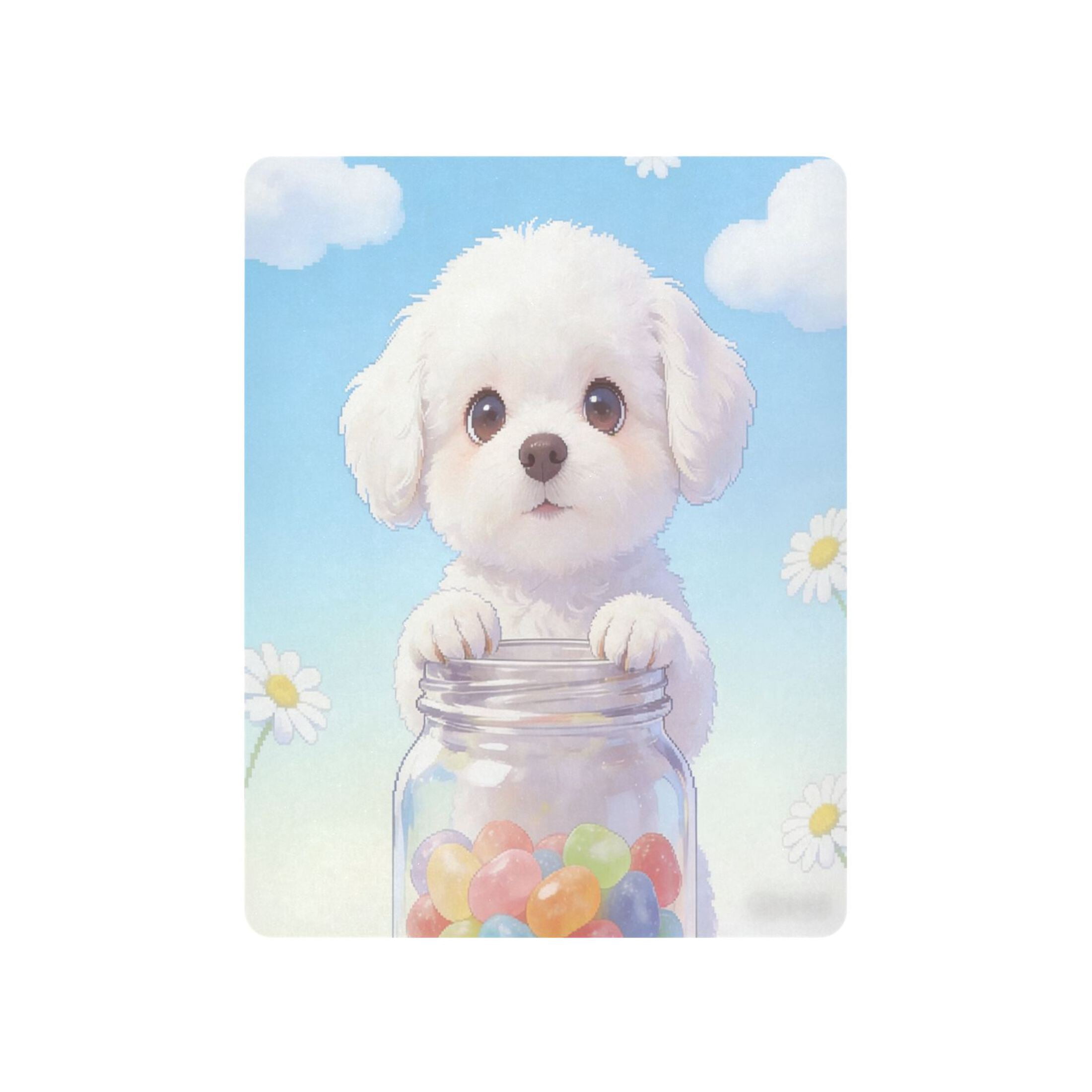 Baby Essentials 52”x 28”- Standard Cotton-like Modal Elastic- Candy Dog Pattern Design Crib Sheets for Newborns and Toddlers