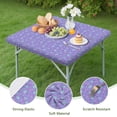 thumbnail image 4 of Purple Cartoon Narwhal Pattern Square Fitted Tablecloth with Elastic Edge,Square Table Cover,Washable Elastic Table Cover for Home Kitchen Party Decor 34"x34", 4 of 6