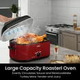 thumbnail image 5 of Sunvivi 26 Quart Electric Turkey Roaster Oven with Visible Glass Lid,Removable Pan & Rack, Stainless Steel, Red, 5 of 8