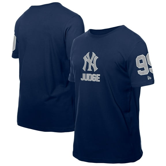 Men's New Era Aaron Judge Navy New York Yankees Design Lab Name & Number T-Shirt