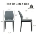 thumbnail image 3 of BRTHORY Dining Chairs Set of 4, Modern Kitchen & Dining Room Chairs, Upholstered Cushion Seat and Sturdy Metal Legs (4 Dark Gray Chairs), 3 of 6