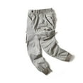 thumbnail image 4 of Men's Solid Casual Pocket Outdoor Elastic Waistbelt Jogger Drawstring Trousers Work Pants Capri Leggings For Men High Waist Short Side Pocket Leggings Mens High Waisted Men High Waist, 4 of 7