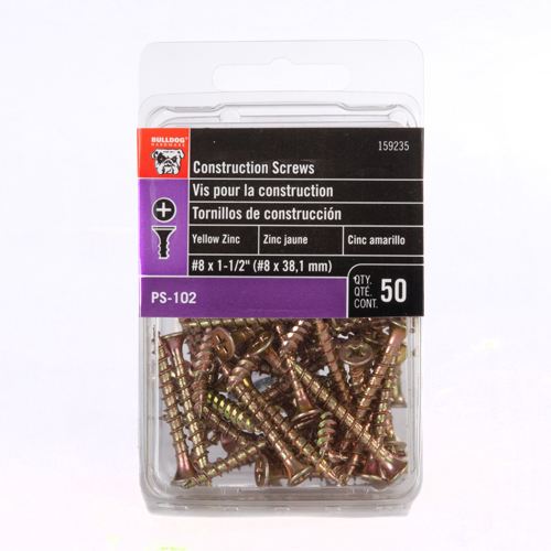 Bulldog Construction Screws, 1.5", 50pc