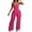 Pink, variant on Summer Outfits for Women Vacation Spring Outfits for Women Clothing Set Female Round Neck Sleeveless Tops Pants Sets Cargo Pant Style S_397 Women's Tracksuits Blue XXL