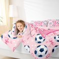 thumbnail image 3 of Manfei Personalized Soccer Gifts Full Size Comforter Sets,3D Cartoon Bowknot Print Bedding Comforter Set,Pink Reversible,3-Piece,1 Comforter and 2 Pillowcases, 3 of 7