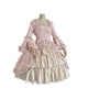 thumbnail image 1 of Gibobby Vestido Elegante mujer Vintage corte gótico cuello cuadrado Patchwork vestido(Rosa, XXXL), 1 of 5