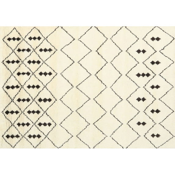 Ahgly Company Machine Washable Indoor Rectangle Contemporary Parchment Beige Area Rugs, 6' x 9'