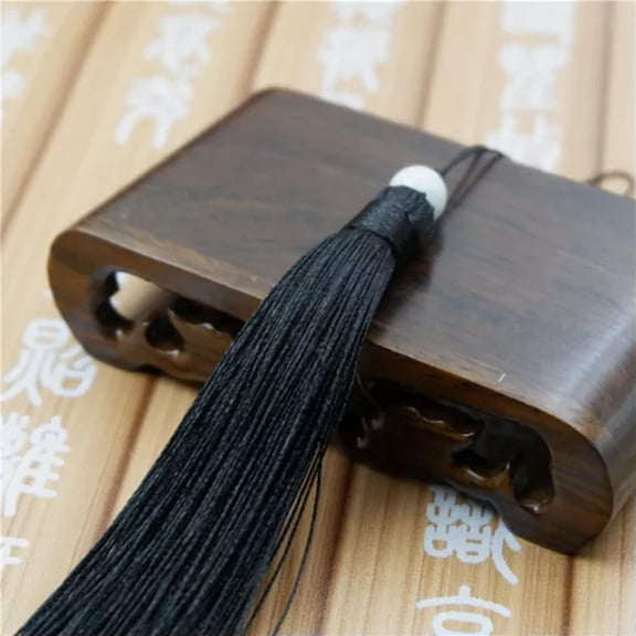 U8MO 12cm jade bead Tassel Trim Pendant Jewelry DIY Bookmark accessories 23 Colors-8# black