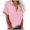 Womens Tops Pink, variant on Blouses for Women Dressy Casual Eyelet Tops Cuffed Short Sleeve Button Down Collared Shirts Loose Solid Color Comfy Lapel Basic T-Shirts with Pockets