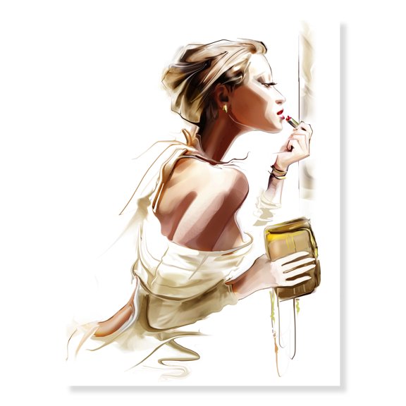 Designart 'Fashion Woman ' Abstract Portrait Canvas Print