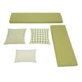 thumbnail image 2 of Linon Romero Backless Corner Nook with Storage, 5-Piece Cushion Set, Natural/White/Apple Green, 2 of 6