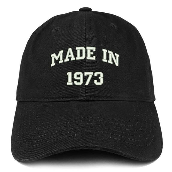 Trendy Apparel Shop Made In 1973 Text Embroidered 45th Birthday Brushed Cotton Cap