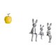 thumbnail image 5 of Escultura de conejo de con forma de fruta, adorno coleccionable, estatua de mesa, decoración geométrica para festivales, escritorios de ofic, 5 of 8