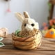 thumbnail image 4 of Figuras de conejo de Pascua de paja, decoración de mesa de conejo de Pascua, juego decorativo de paja de bosque hecho a mano, madera natural para decoración del hogar., 4 of 5