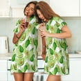 thumbnail image 4 of Fuzoiu Avocado And Tropical Palm Leaves Print Women Nightgowns, Soft Comfy Lightweight Short Sleeves Sleepwear,Crew Neck Loungewear, 4 of 6