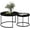 Black, variant on Round Nesting Coffee Table Set of 2, (27.56" Φ x 17.72" H & 19.69" Φ x 15.75" H) Industrial Nesting Tables for Living Room,Wood Grain Top with Adjustable Non-Slip Feet (Brown)